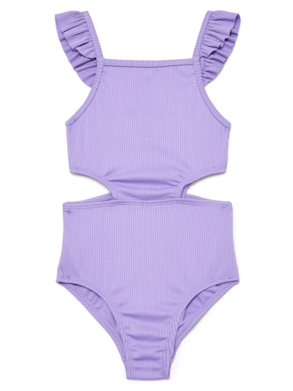CUTOUT RIB KNIT UPF 50 LAVANDER - ONE PIECE SWIMSUIT